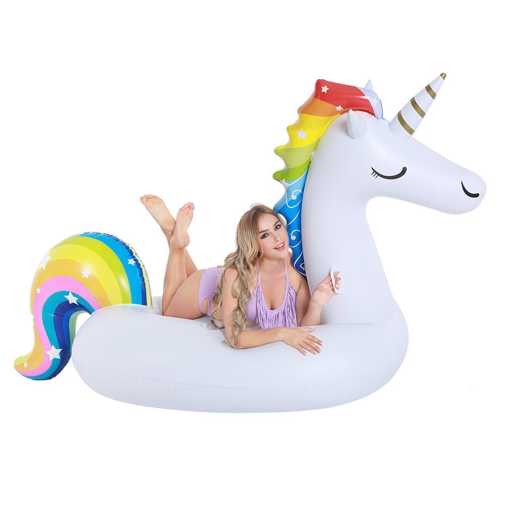 Inflatable Unicorn Pool Float, Funny Pool Party Toys Giant Pool Floats for Adults, Kids