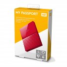 WD 4TB Red My Passport  Portable External Hard Drive - USB 3.0 - WDBYFT0040BRD-WESN