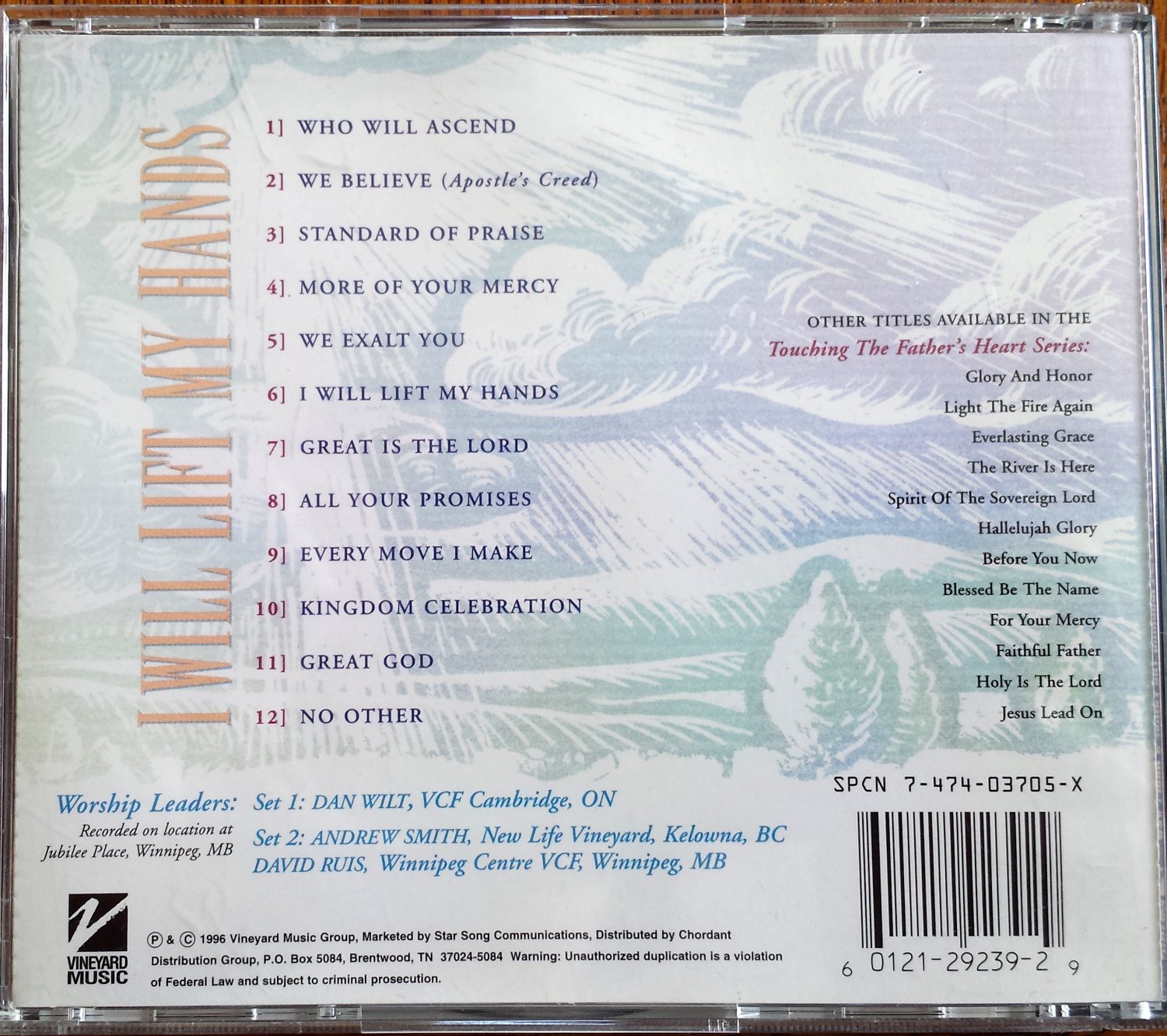 Vineyard CD - I WILL LIFT MY HANDS - Praise & Worship - 1996 - Dan Wilt ...