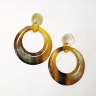 Horn earrings - Buffalo horn earrings - Bijoux corne de buffle - KAI-2756