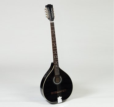 Traditional Irish Bouzouki With EQ, 8 Strings Black Gloss Maple Body with Spruce Top