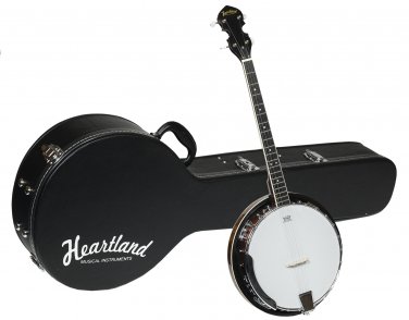 Heartland 4 String Banjo 24 Bracket with Closed Solid Back With Hard Case