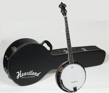 Heartland 5-String Banjo 24 Bracket with Closed Solid Back and Geared 5th TunerWith Hard Case