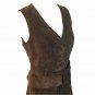 Vtg Brown Suede Buckle Button Vest Skirt Hippie Steampunk Boho 6