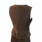 Vtg Brown Suede Buckle Button Vest Skirt Hippie Steampunk Boho 6