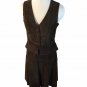 Vtg Brown Suede Buckle Button Vest Skirt Hippie Steampunk Boho 6