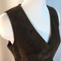 Vtg Brown Suede Buckle Button Vest Skirt Hippie Steampunk Boho 6