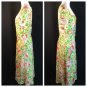 Coldwater Creek Spring Easter Brights Floral Dress Mother Of Pearl Cap Sleeve 10