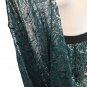 Lularoe Elegance Collection Boho Lucy Skirt Green Silver Lace Holiday Festive XL