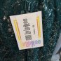 Lularoe Elegance Collection Boho Lucy Skirt Green Silver Lace Holiday Festive XL