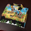Kahala Ron Anderson Tiki Grass Shack Hawaiian Shirt Beach Scene Outrigger 3XL