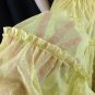 Vtg Yellow Rockabilly Square Dance Sheer Tiered Dress Circle Skirt Metal Zip S