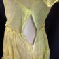 Vtg Yellow Rockabilly Square Dance Sheer Tiered Dress Circle Skirt Metal Zip S