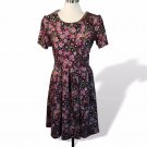 Lularoe Romantic Amelia Pansy Dress Zipper back Front Stretch Box Pleat Skirt XL