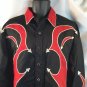 Panhandle Slim Red Black Snap Button Arrow Point Shirt Western Wear L