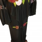 Boutique Artisan Fem Duster Jacket Opera Coat Snap Front Rhinestone