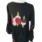 Boutique Artisan Fem Duster Jacket Opera Coat Snap Front Rhinestone