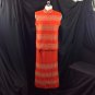 Vtg St John Knits Wiggle Groovy Hostess Sweater Dress Orange Gold Metallic M