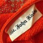 Vtg St John Knits Wiggle Groovy Hostess Sweater Dress Orange Gold Metallic M