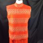 Vtg St John Knits Wiggle Groovy Hostess Sweater Dress Orange Gold Metallic M