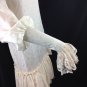 Vtg Mod Steampunk High Collar Dress Drop Waist Lace Juliet Sleeve Zip Fit Cuff M