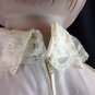 Vtg Mod Steampunk High Collar Dress Drop Waist Lace Juliet Sleeve Zip Fit Cuff M