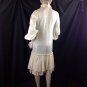 Vtg Mod Steampunk High Collar Dress Drop Waist Lace Juliet Sleeve Zip Fit Cuff M