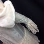 Vtg Mod Steampunk High Collar Dress Drop Waist Lace Juliet Sleeve Zip Fit Cuff M