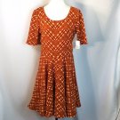 Lularoe Fall Colors Plaid Nicole Dress Stretch 2XL USA