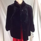 Vtg 70s Boho Hippie Rocker Jordache Black Faux Fur Coat XL Ladies Jacket USA NOS