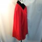 Anne Klein II Red Wool Coat Black Velvet Collar Lion Emblem Button Front USA L