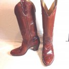 Justin Boot Co Brown Eel Skin Western Boot Ladies Country Square Dance 2 3/4" 6B