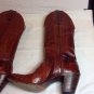 Justin Boot Co Brown Eel Skin Western Boot Ladies Country Square Dance 2 3/4" 6B