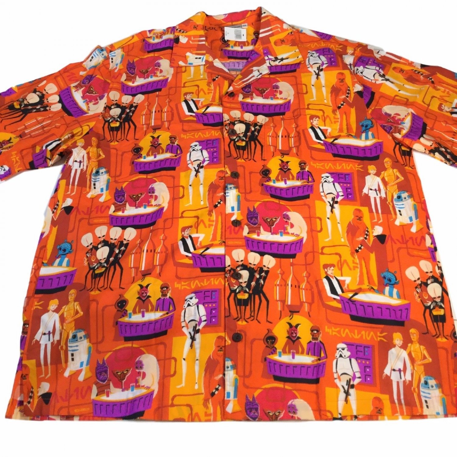 STAR WARS SHAG Wretched Hive Cantina Shirt New Hope Luke C3PO R2D2 Han Solo 2XL