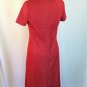 Vtg Red Polyester White Polka Dot Wide Collar Shirt Dress Button Front S