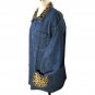 Vtg Totally 80s Denim Jacket Leopard Collar Pockets Glam Rock Oversized M/L