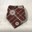 Vtg Wide Mod Loud Polyester Sears Store Medallion Plaid Brown Taupe