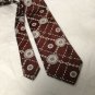 Vtg Wide Mod Loud Polyester Sears Store Medallion Plaid Brown Taupe