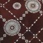 Vtg Wide Mod Loud Polyester Sears Store Medallion Plaid Brown Taupe