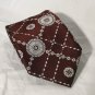 Vtg Wide Mod Loud Polyester Sears Store Medallion Plaid Brown Taupe