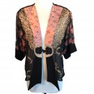 Spencer Alexis Kimono Blouse Jacket Boho Floral Animal Print Embroidered S/M