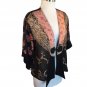 Spencer Alexis Kimono Blouse Jacket Boho Floral Animal Print Embroidered S/M