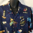 Vtg Toes On The Nose Kitsch Motel Hawaiian Shirt Cozy Coconut Lucky Lei 2XL