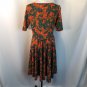 Lularoe Orange Floral Fall Colors Nicole Dress Stretch 2XL USA