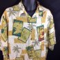 Reyn Spooner Ukulele Kane Native Mens Hawaiian Shirt Wahine Surfer Tapa Print XL