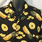 Reyn Spooner Pineapple Hawaiian Shirt Spear Tidbits Ring Black Yellow Green XL