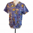 Wonderful World of Disney Pirate Mickey Mouse Goofy Donald Scrubs Uniform M