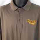 Halloween Time Disneyland Resort Polo Shirt Taupe Orange Pullover Cotton Knit XL