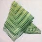 Vtg Vera Neumann Ladybug Logo Silk Blend Green Square Scarve Verasheer Japan 21"