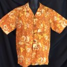 Vtg Kamehameha Autumn Watercolor Orchid Aloha Hawaiian Shirt M